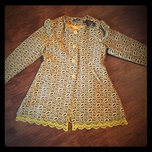 XL Lace Trimmed bordered Coat